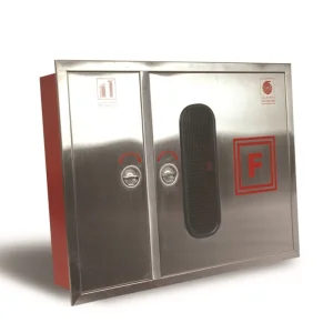 Gabinete de equipo de carrete de manguera de incendio de acero inoxidable montado en la pared con ventana