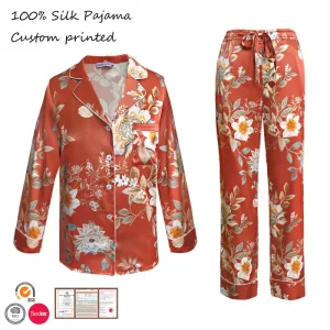 Custom Print 100% Silk Pajama Set 19mm/22mm/25mm Luxury Silk Sleepwear