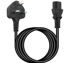 10ft (3m) Uk Computer Power Cable,18awg,Bs 1363 to C13,10a 250v,Black Replacement Ac Power Cord,Kettle Lead / Uk Power Cord