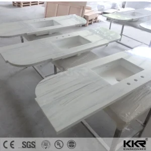 Solid Surface Bathroom Sink Wash Basin Marble Countertop Vanity Top