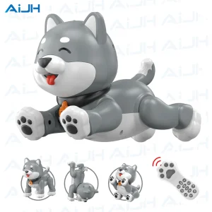 Aijh Intelligent RC Robot Dog Cartoon Dog Toy Programmable with Gesture Recognition Educational Remote Control Dog Toy