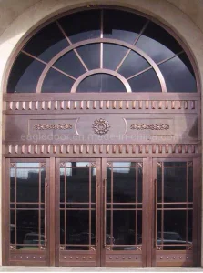 EU Bank Exterior Position Copper Entry Doors Main Entrance House Door Design
