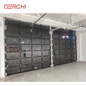 Residential Hurricane Resistant and Waterproofing Foamed Sectional Electric Anodised Garage Picture Doors with Windows Inserts