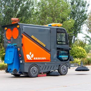 Electric Closed Cab Floor Sweeper Driving Type Street 48V Electric Ride-on Road Machine with Four Wheels for Farm Using