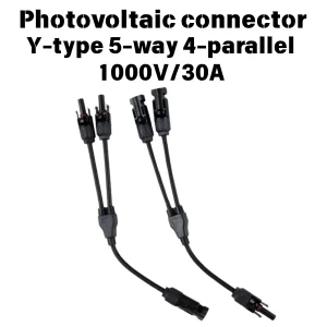 IP67 Conector de Painel Fotovoltaico Solar à Prova d'Água Mc4 Tipo Y 5-Way 4-Parallel 1000V 30A Junta de Cabo DC Durável