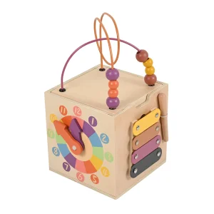 Wooden Montessori Intellectual Educational Wholesale Baby Kids Children DIY Puzzle Toys Multi-Activity Cube Toy for Kids and Children