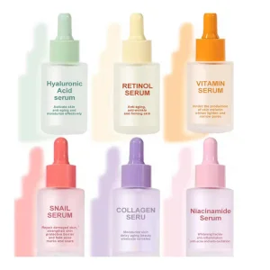 Private Label Custom Logo Liquid Facial Serum with Hyaluronic Acid AHA Vitamin C &amp; for for Anti-Aging Skin Care