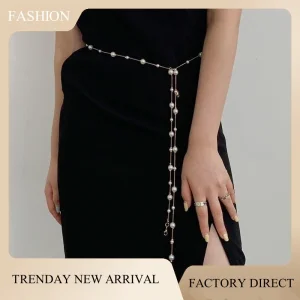 Parisian Vintage Pearl Bead Tassel Waist Chain Elegant Luxury Body Jewelry Fashion Multi-Use Accessory