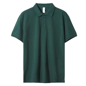 OEM New Summer 220g Combed Cotton Piqué Polo Shirt with Turn-Down Collar, Short Sleeve, Men's Workwear, Custom Logo Printing Suppliers, Factory
