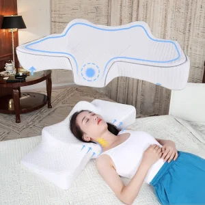 2026 Custom Logo Slow Rebound Memory Foam Cervical Pillow Ergonomic Contour Orthopedic Pillow for Neck Pain