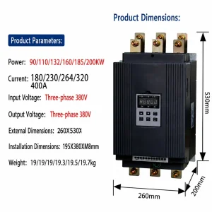 90-200kw 120-270HP Arrancador Suave con Pantalla Digital para la Industria