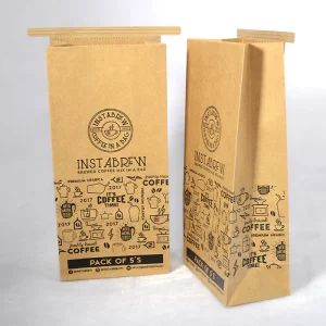 Kraft Paper Coffee Bean Bag with Tin Tie