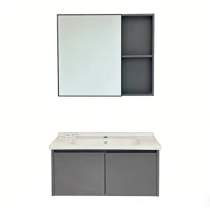 Sk-D02 Pb Board Capacity Strong Stain Resistance Wall-Mount Floating Bathroom Vanity