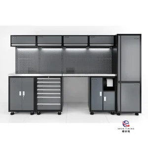 Versatile Combined Tool Station, Multi-functional Steel Workbench with Integrated Dust Collection System
