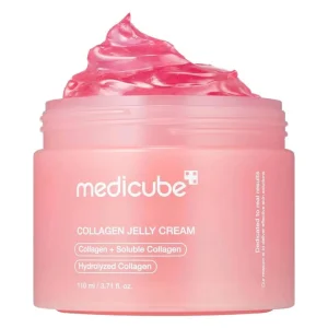Medicube Collagen Jelly Cream Freeze-Dried Hydrolyzed Collagen Boosts Skin's Barrier Hydration and Gives 24h Glow Facial Cream