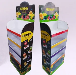 Pop up Cardboard Paper Floor Store Retail Food Snacks Free Standing Display Unit Merchandising Display