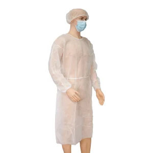 Bata protectora desechable de polipropileno no tejido para uso hospitalario, bata de aislamiento