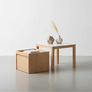 Stylish MID-Century Modern Solid Wood Coffee Table with Hidden Storage