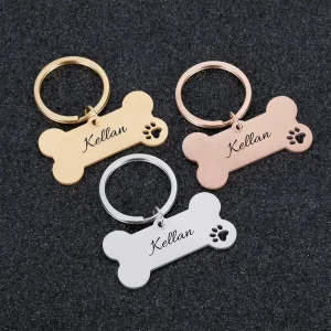 New Design Personalized Pet Cat Dog ID Collar Accessories Bone Engraved Tag Collar Tag