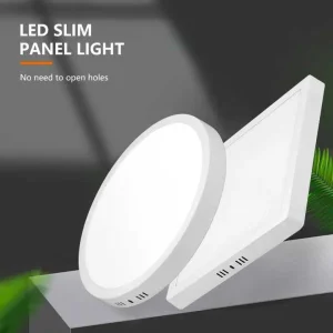 Aluminum Round Square LED Panel Light Surface Mounted AC85-265V for Indoor Use in Bedrooms Offices Shops &amp; Markets