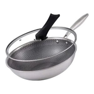 Stainless Steel Household Honeycomb Non Stick Frying Pan Gas Stove Electromagnetic Stove