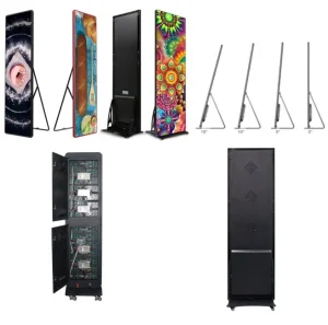 Portable P2 LED Foldable Digital Poster Screen Double-Sided Free Standing LED Poster Screen for Shopping Mall