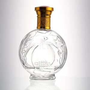 Wholesale 300 ml embossed glass bottle for whisky and liquor with lid  Manufacturers, Suppliers