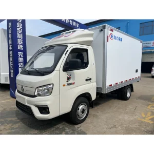 Nigeria Sale Foton M1 Gasoline Fuel Type 122HP 2-Tons Mini Freezer Van Refrigerator Truck with Cold Curtain