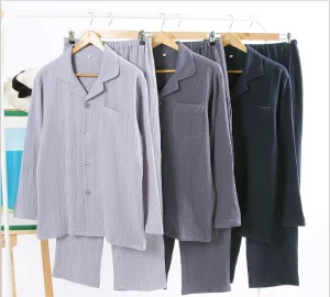 Conjunto de Pijamas de Algodão Muslin Masculino