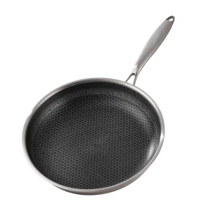 Multi-Functional Modern Stainless Steel Flat-Bottomed Wok Non-Stick Sustainable 1-2L Frying Pan Gas Induction Ready for Home