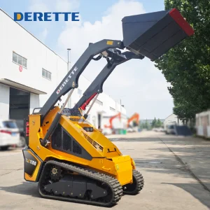 Derette Xc1100 Diesel Mini Crawler Skid Steer Loader Compact Track Steering Loader with Front End Bucket and Attachments