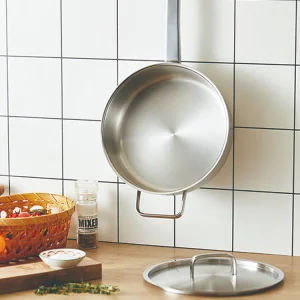 Multipurpose Nonstick Pan Deep Frypan Cookwar Triply Clad Bottom Stainless Steel Deep Frying Pans Saute Pan with Cover