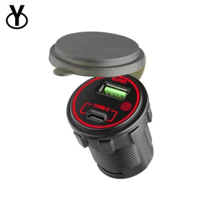 USB Charging Adapter with Type C Pd Output and LED Indicator Ring for Commercial Use USB Car Charger