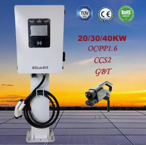 Commercial 20/30/40kw Fast DC EV Charger LCD Display Solutions with Ocpp CE Electric Car Charging Solutions