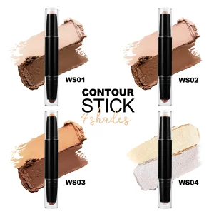 OEM Dual-End Contour &amp; Highlight Stick 4 Shades, Smudge-Proof Cream Contour Pen for Daily/Party Makeup (Bulk)