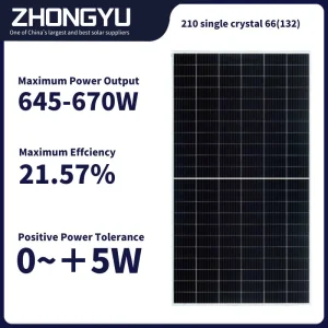 Módulo Solar Fotovoltaico de Grado A Nuevo 410W-670W Alta Eficiencia de Conversión con Servicio Postventa