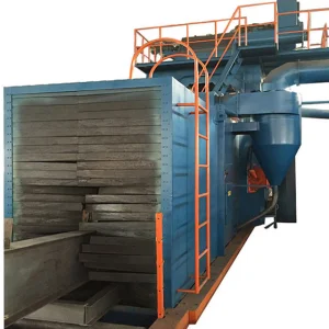 Advanced Surface Preparation and Cleaning Slabs Shot Roller Conveyor Type Shot Blasting System