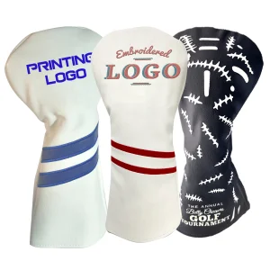 Premium Customized Waterproof PU Leather Golf Driver Head Covers with Elastic-Band Closure and Embroidered Logo Factory Price