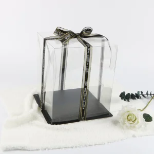 Wholesale Custom Logo PET Transparent Plastic Cake Packaging Box with Lid