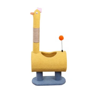 31 Poste de arranhar em polegadas com túnel para gatos internos, árvore de gato de múltiplos níveis, plataforma de brincadeira e descanso, atividade com bola pendurada