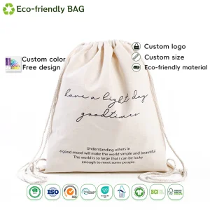 Mochila de lona ecológica reutilizable