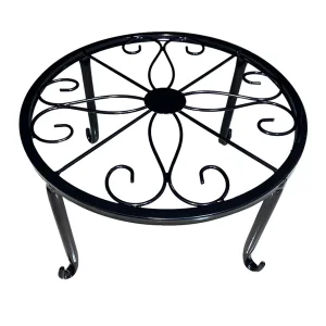 Display Shelf Stool Rustproof Home Decor Table Indoor Outdoor Durable Garden Round Plant Stand Retro Flower Pot Iron Holder