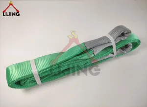60mm 4000kg 2m Green Eye-Eye Flat Webbing Sling Strap for Lifting En1492-1