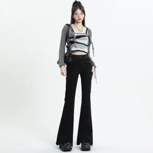 Jeans Hot Girl Retro Micro Flare Jeans