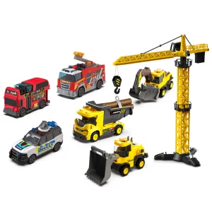 Inertia Urban Construction Truck Toys Kids Boys Stem Gift Friction Enigeering Vehicle Toy Set with Light &amp; Music