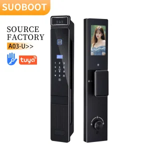 SUOBOOT Latest Version Smart Lock A03-U Face Palm Vein Recognition HD Camera with Visual Intercom