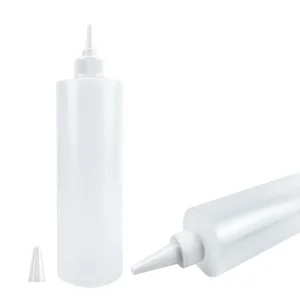 Food Grade LDPE Soft Nozzle Bottle 380ml Empty Plastic Sauce Squeeze Bottle with Twist off Cap