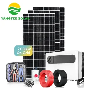 Yangtze Solar Panel System Commercial 200kw Solar Grid Tied Complete System