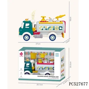 DIY Plastic Crane Pull Back Car Building Block Educational Toy
