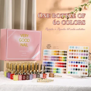 Milan Professional Nail Salon Gel Polish Kit 60-Color 15ml Eco-Friendly Non-Toxic Designer French UV LED Lamp Source Private